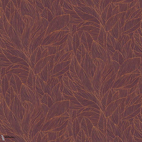 Hosta wallpaper-Casamance-Pourpre/Cuivre-Roll-Selected-Wallpapers-Interiors