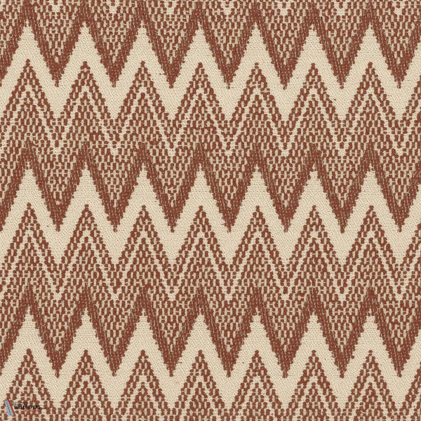 Hozho stof-Casamance-Terracotta-Meter (M1)-Selected Wallpapers-Interiors