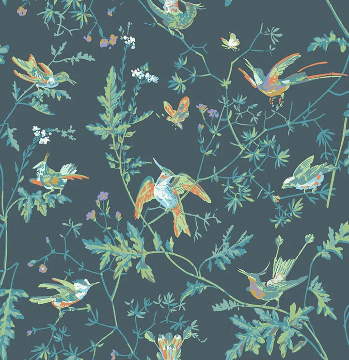 Hummingbirds-Cole & Son-Viridian-Rol-Selected-Wallpapers-Interiors