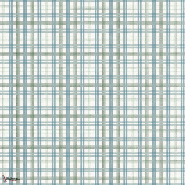 Huntley Plaid behang-Thibaut-Peacock Blue and Green-Rol-Selected-Wallpapers-Interiors