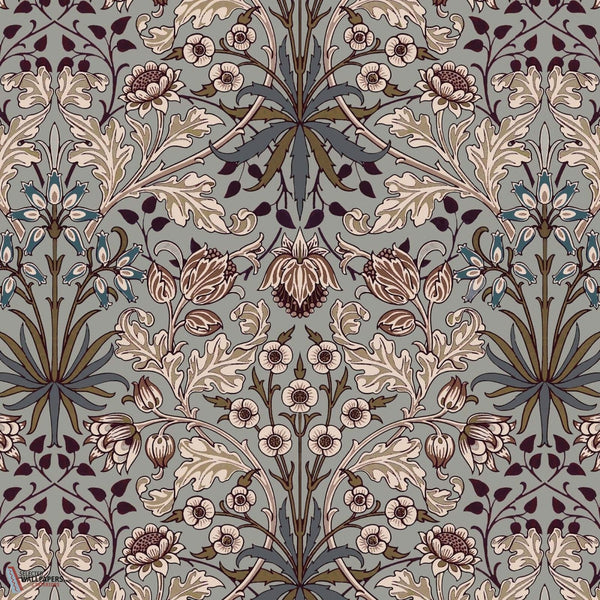 Hyacinth behang-House of Hackney-Dove Grey-200 cm-Selected-Wallpapers-Interiors