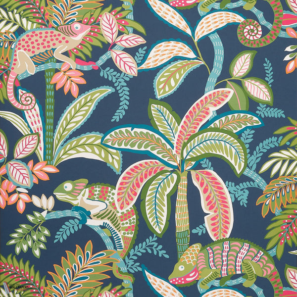 Iggy wallpaper-Thibaut-Navy-Roll-Selected Wallpapers-Interiors