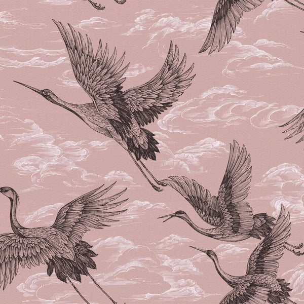 Imperial Ibis-Coordonne-wallpaper-Rose-Non Woven-Selected-Wallpapers-Interiors