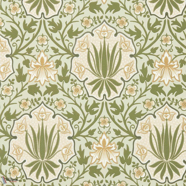 Iris & Rose wallpaper-Morris & Co-Bayleaf/Weld-Roll-Selected Wallpapers-Interiors