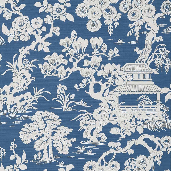 Japanese Garden-Wallpaper-Thibaut-Wedgewood-Roll-T13306-Selected Wallpapers