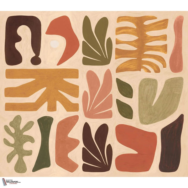 Jorge wallpaper-Casamance-Nude/Kaki-Set-Selected-Wallpapers-Interiors