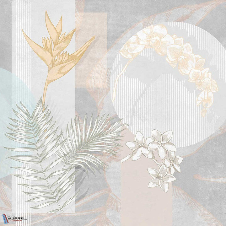 Kauai Flowers-Tecnografica-wallpaper-behang-Tapete-wallpaper-Grey-Fabric Vinyl-Selected Wallpapers