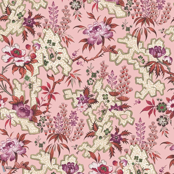 Kilburn's Maze wallpaper-1838 wallcoverings-Blush-Roll-Selected Wallpapers-Interiors