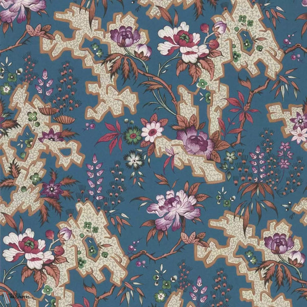 Kilburn's Maze wallpaper-1838 wallcoverings-Prussian blue-Roll-Selected Wallpapers-Interiors