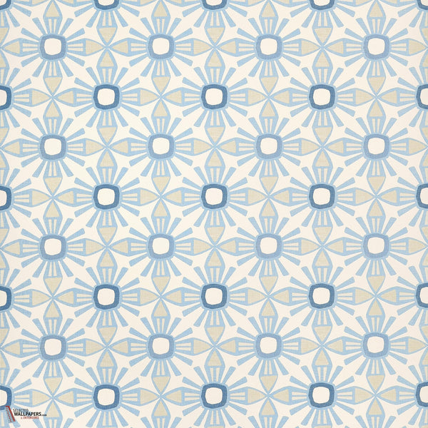 Kona wallpaper-Thibaut-Blue and beige-Roll-Selected Wallpapers-Interiors