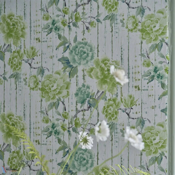 Kyoto Flower-wallpaper-Designers Guild-Emerald-Roll-PDG1158/03-Selected Wallpapers