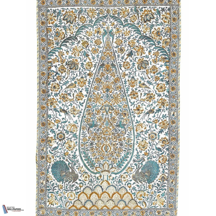 L Arbre Aux Oiseaux-behang-Tapete-Braquenie-Miel et turquoise-Set-BP374001-Selected Wallpapers