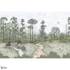 La biche aux bois wallpaper-Les Dominotiers-Green-Non Woven (70 cm)-M2-Selected Wallpapers-Interiors