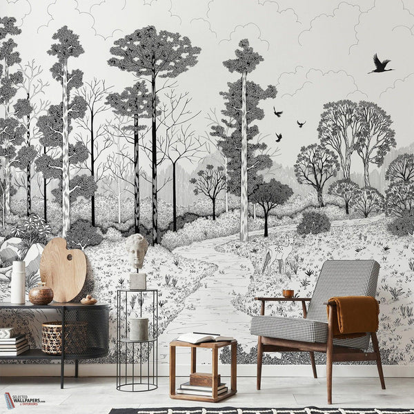 La biche aux bois wallpaper-Les Dominotiers-Selected Wallpapers-Interiors