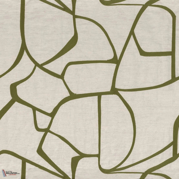 Lacis stof-Casamance-Olive-Meter (M1)-Selected-Wallpapers-Interiors