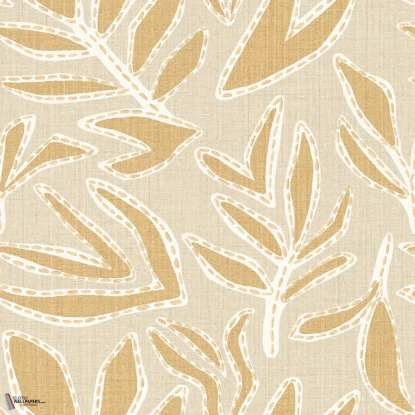 Lanzea wallpaper-Casamance-Sable/Vanille-Roll-Selected Wallpapers-Interiors