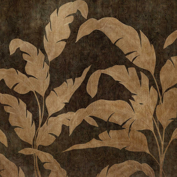 Leaves Shadow wallpaper-Coordonne-Gold-Metallics-M2-Selected Wallpapers-Interiors