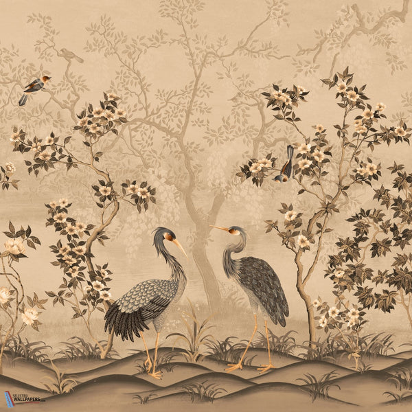 Love Birds-Behang-Presence-Dark-Silk Vinyl-PS111/02-Selected Wallpapers