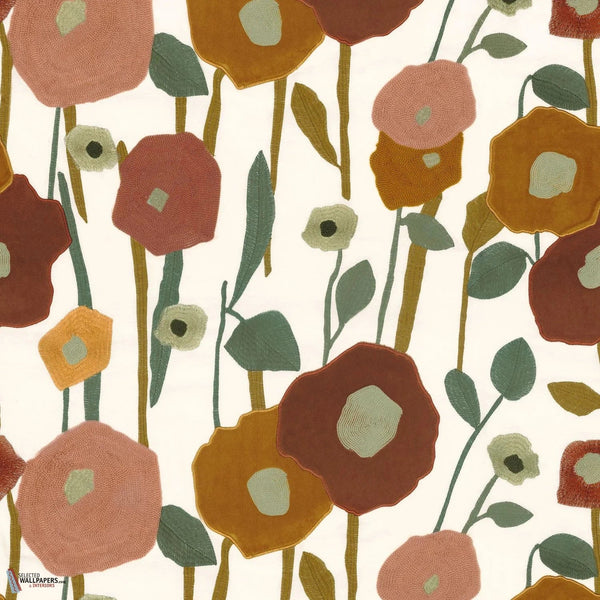 Manali stof-Casamance-Ocre Terracotta-Meter (M1)-Selected-Wallpapers-Interiors