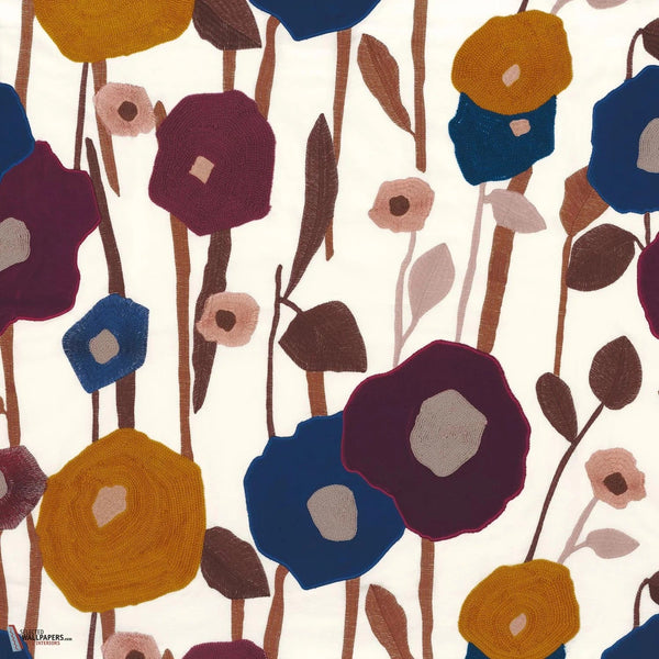 Manali stof-Casamance-Bleu Azurite-Meter (M1)-Selected-Wallpapers-Interiors