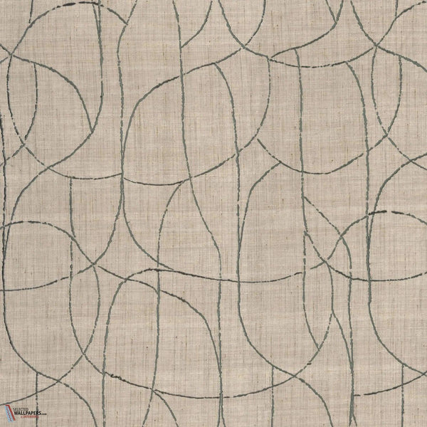 Mandala stof-Casamance-Bleu galet-Meter (M1)-Selected Wallpapers-Interiors