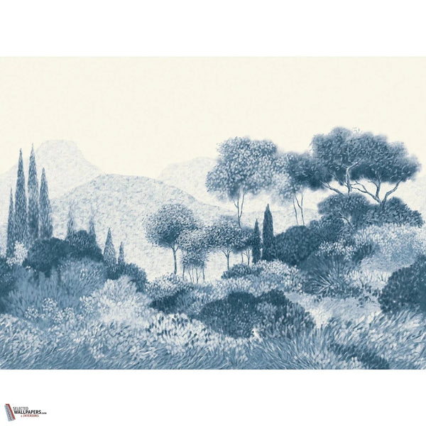 Maquis Corse wallpaper-Casamance-Marine-Set-Selected-Wallpapers-Interiors