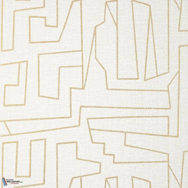 Matrix-Thibaut-Tapete-Metallic Gold on Beige-Rolle-Selected Wallpapers