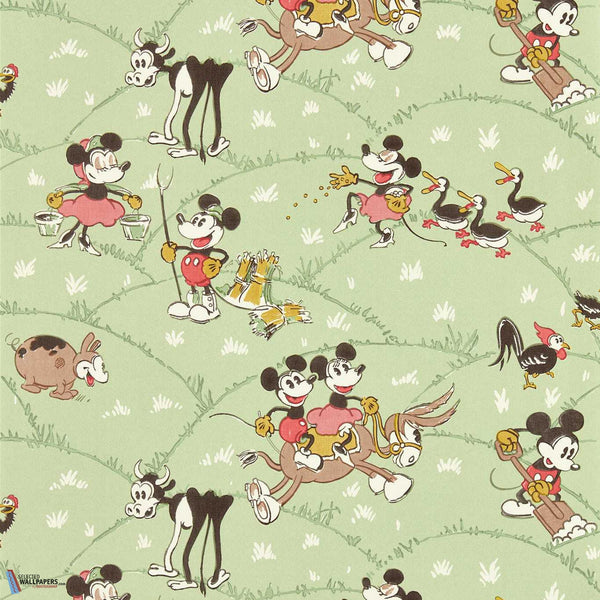 Mickey - At The Farm-Tapete-Sanderson-Macaron Green-Rolle-217266-Selected Wallpapers
