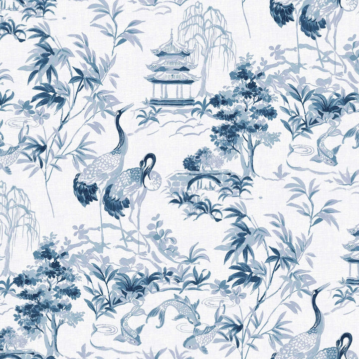 Ming Pagoda-Coordonne-behang-tapete-wallpaper-Sapphire-Non Woven-Selected-Wallpapers-Interiors