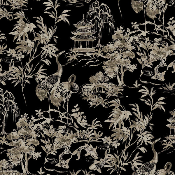 Ming Pagoda-Coordonne-behang-Onyx-Non Woven-Selected-Wallpapers-Interiors