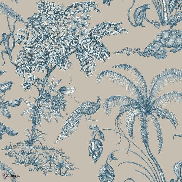 Moa wallpaper-Sandberg-Indigo Blue-Roll-Selected Wallpapers-Interiors