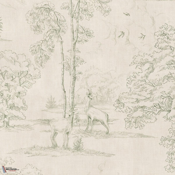 Montfort Mural wallpaper-Sandberg-Olive Green-Mattic-M2-Selected Wallpapers-Interiors