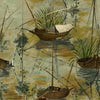 Moored Boats Tapete-Mind the Gap-Green Bay-300 cm (standaard)-Selected-Wallpapers-Interiors