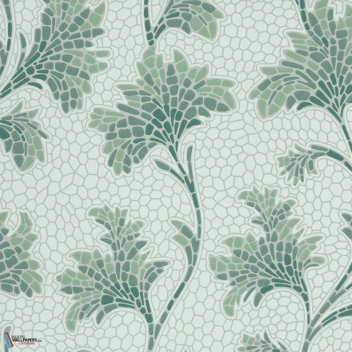 Mosaic Trail-Little Greene-wallpaper-behang-Tapete-wallpaper-Aquamarin-Rol-Selected Wallpapers