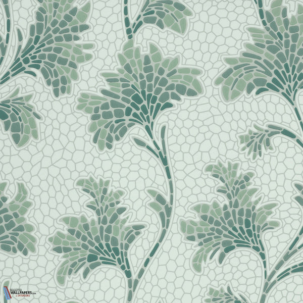 Mosaic Trail-Little Greene-behang-Aquamarin-Rol-Selected Wallpapers