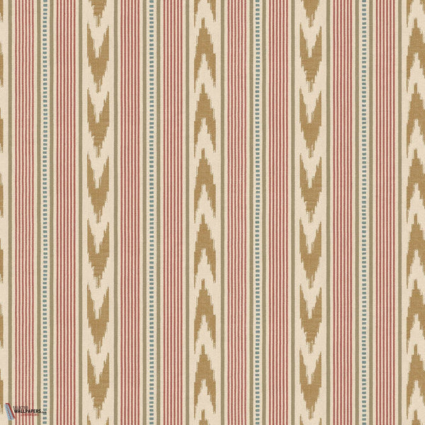 Newport Stripe behang-Mulberry-Old Red/Sand-Rol-Selected-Wallpapers-Interiors