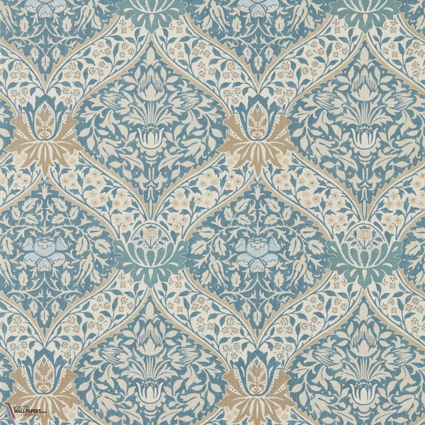 Norbury behang-Morris & Co-Woad/Linen-Rol-Selected Wallpapers-Interiors