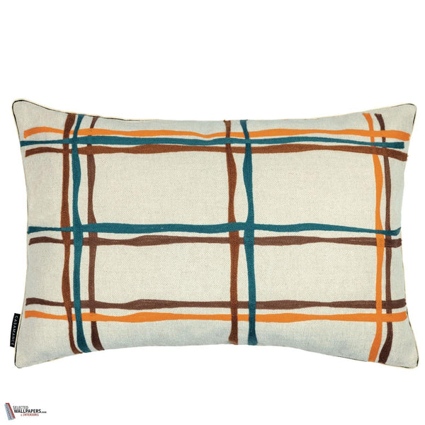 Oban kussen-Casamance-Turquoise Orange-40 x 60 cm-Selected Wallpapers-Interiors