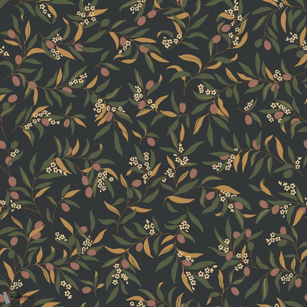 Olivia wallpaper-Sandberg-Charcoal-Roll-Selected Wallpapers-Interiors