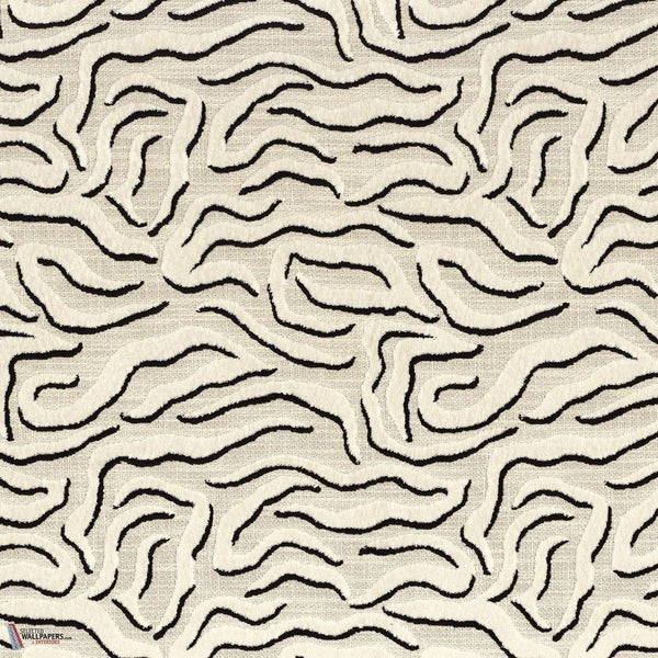 Ophea Velvet fabric-Camengo-Black & white-Meter (M1)-Selected Wallpapers-Interiors