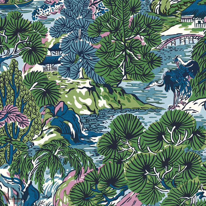 Pagoda Trees-Thibaut-Lavender and Blue-Rol-Selected-Wallpapers-Interiors