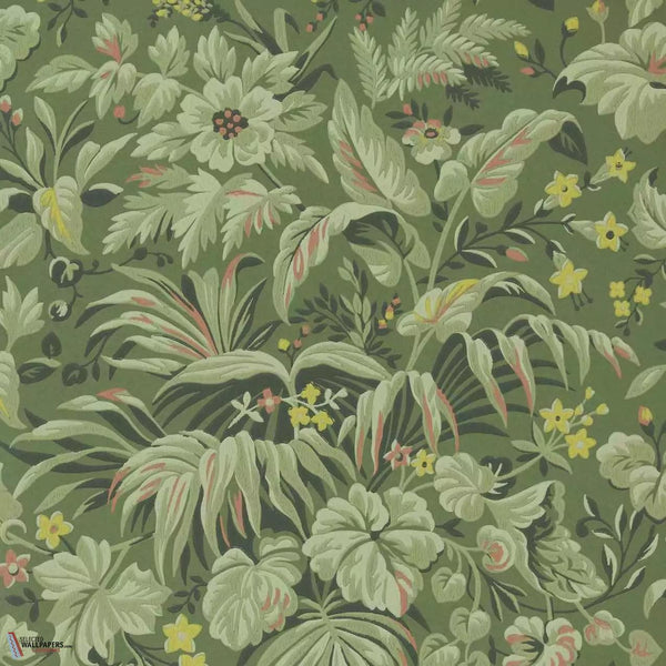 Palmette wallpaper-1838 wallcoverings-Forest-Roll-Selected Wallpapers-Interiors