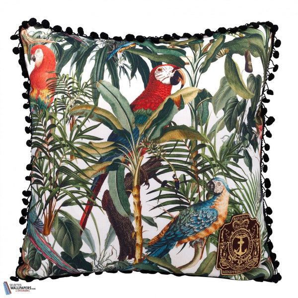 Parrots of Brasil Linen Kussen-Kussen-Mind the Gap-Red/Green/White-50 x 50 cm-Selected Interiors