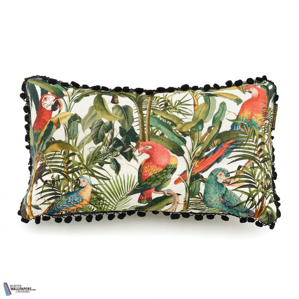 Parrots of Brasil Linen Kussen-Kussen-Mind the Gap-Red/Green/White-50 x 30 cm-Selected Interiors