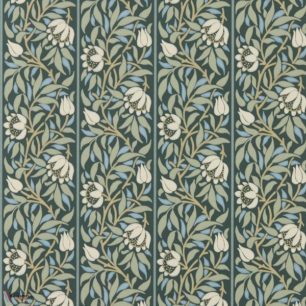 Peony Trellis behang-Morris & Co-Bayleaf/Slate-Rol-Selected Wallpapers-Interiors