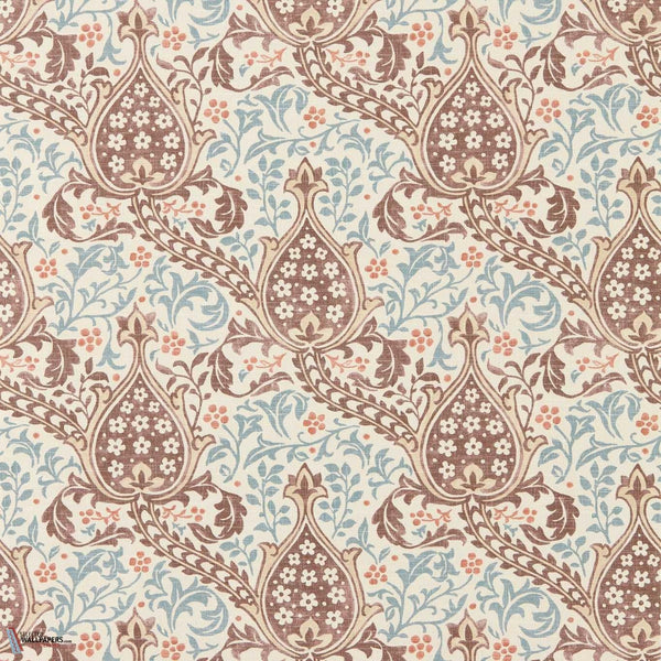 Persian Tulip behang-Morris & Co-Umber/Mineral Blue-Rol-Selected Wallpapers-Interiors