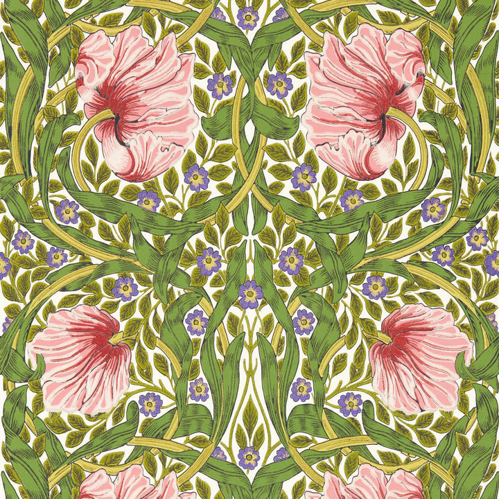 Pimpernel-behang-tapete-wallpaper-Morris & Co-Sap Green/Strawberry-Rol-Selected-Wallpapers-Interiors