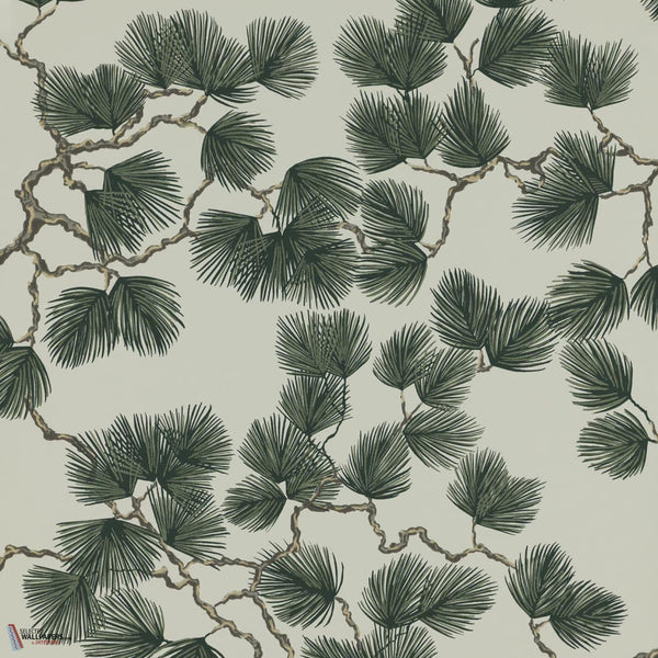 Pine wallpaper-Sandberg-Green-Roll-Selected Wallpapers-Interiors