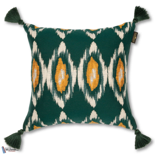 Pradesh Ikat Kussen-Kussen-Mind the Gap-Green/Yellow-50 x 50 cm-Selected Interiors