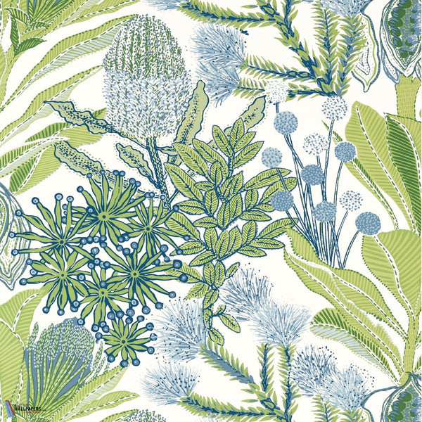 Protea-Behang-Thibaut-Green and Blue-Rol-T13923-Selected Wallpapers